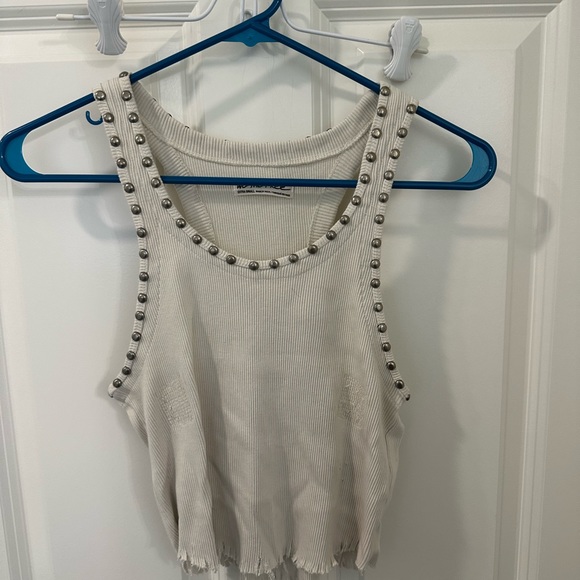 Free People Tops - Free people studded tank tan XS